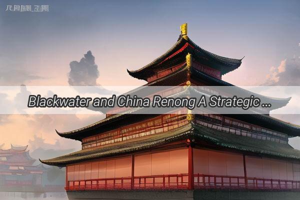 Blackwater and China Renong A Strategic Collaboration Unveiled for Global Dominance